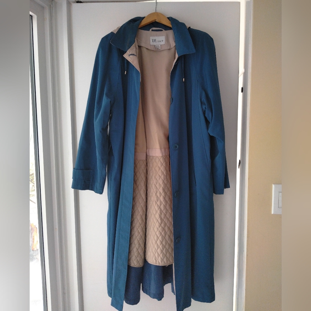 Elegant Women's Teal Trench Coat
